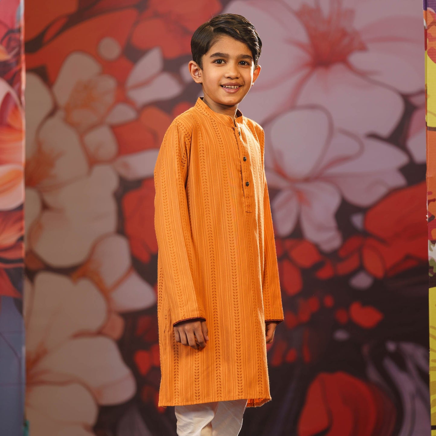 Boy's Peach-Orange Panjabi