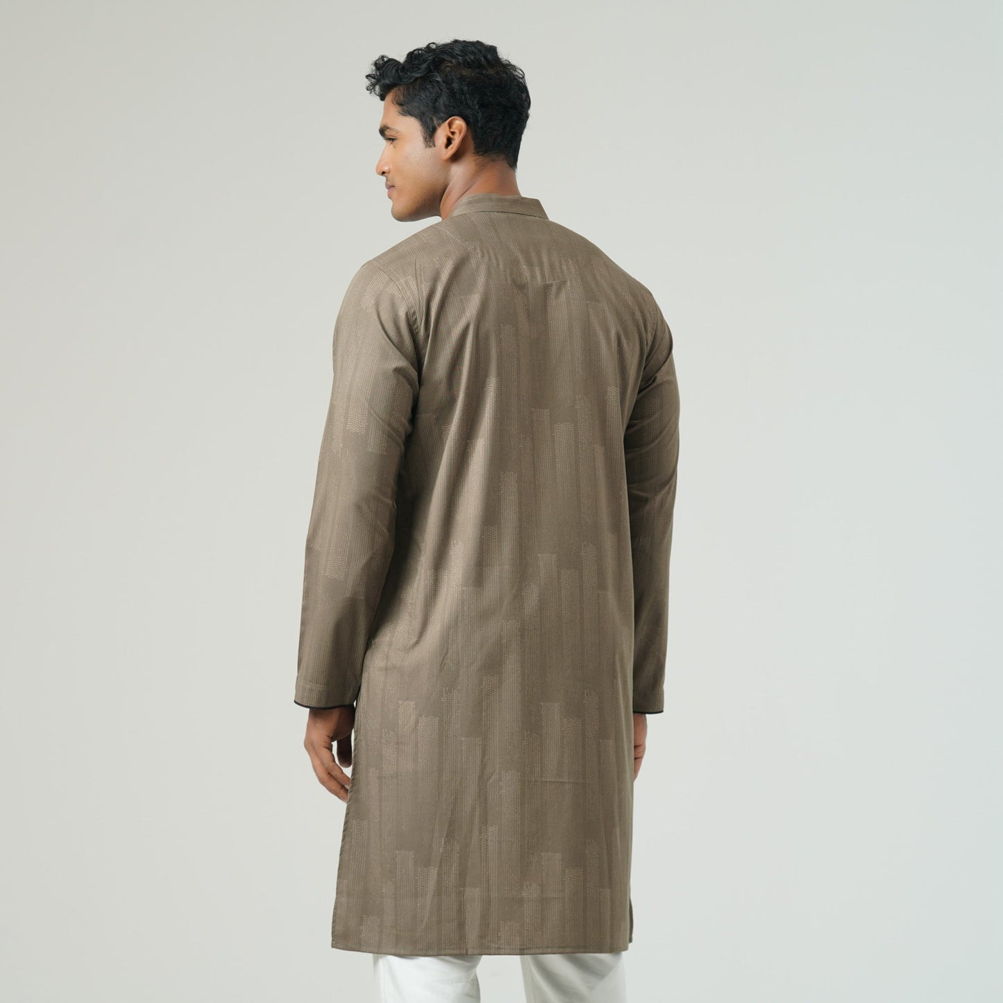 Mens Olive Brown Basic Panjabi