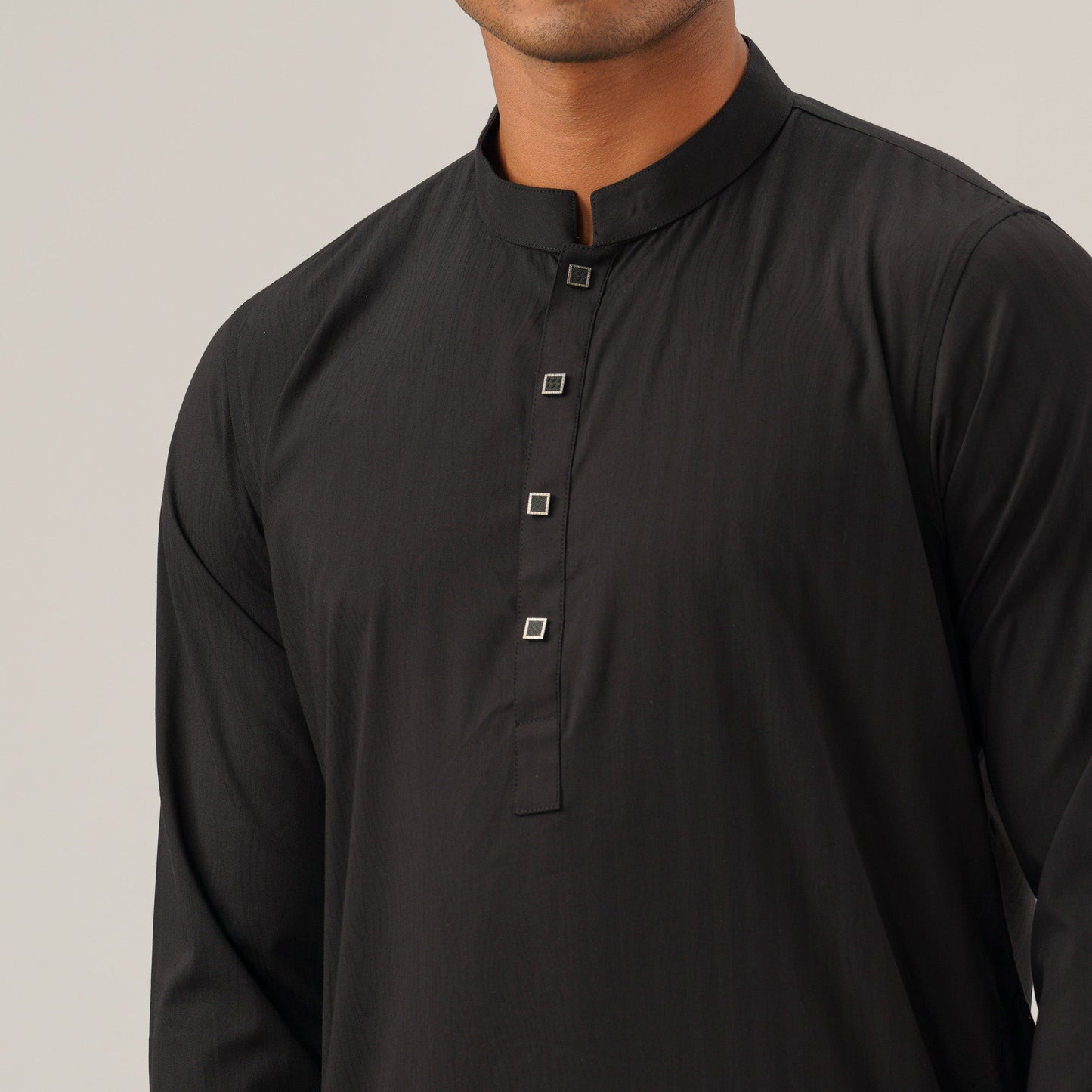 Mens Black Slim Panjabi