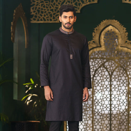 Mens Black Karchupi Panjabi