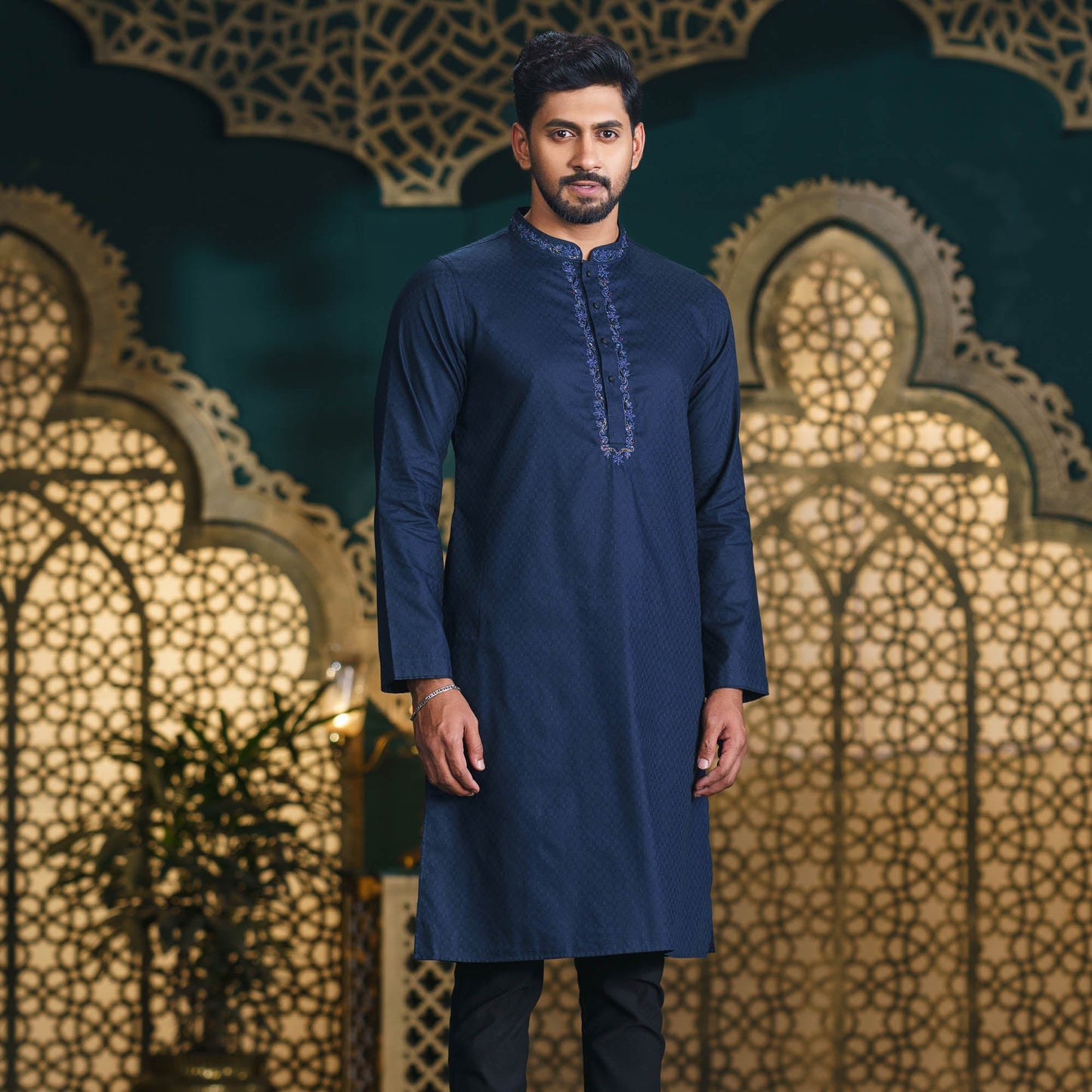 Men’s Blue Karchupi Panjabi