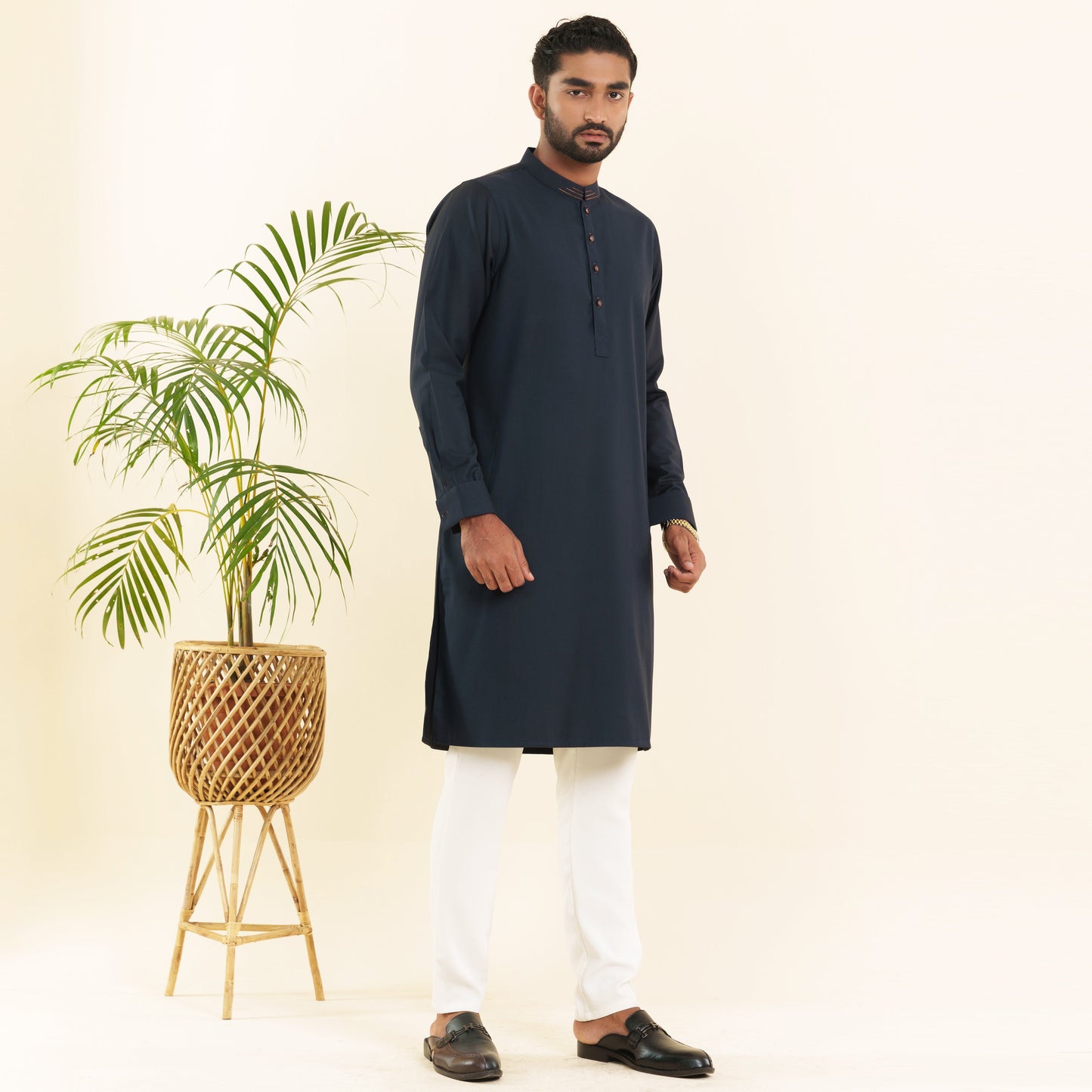 MENS PREMIUM PANJABI- DARK NAVY