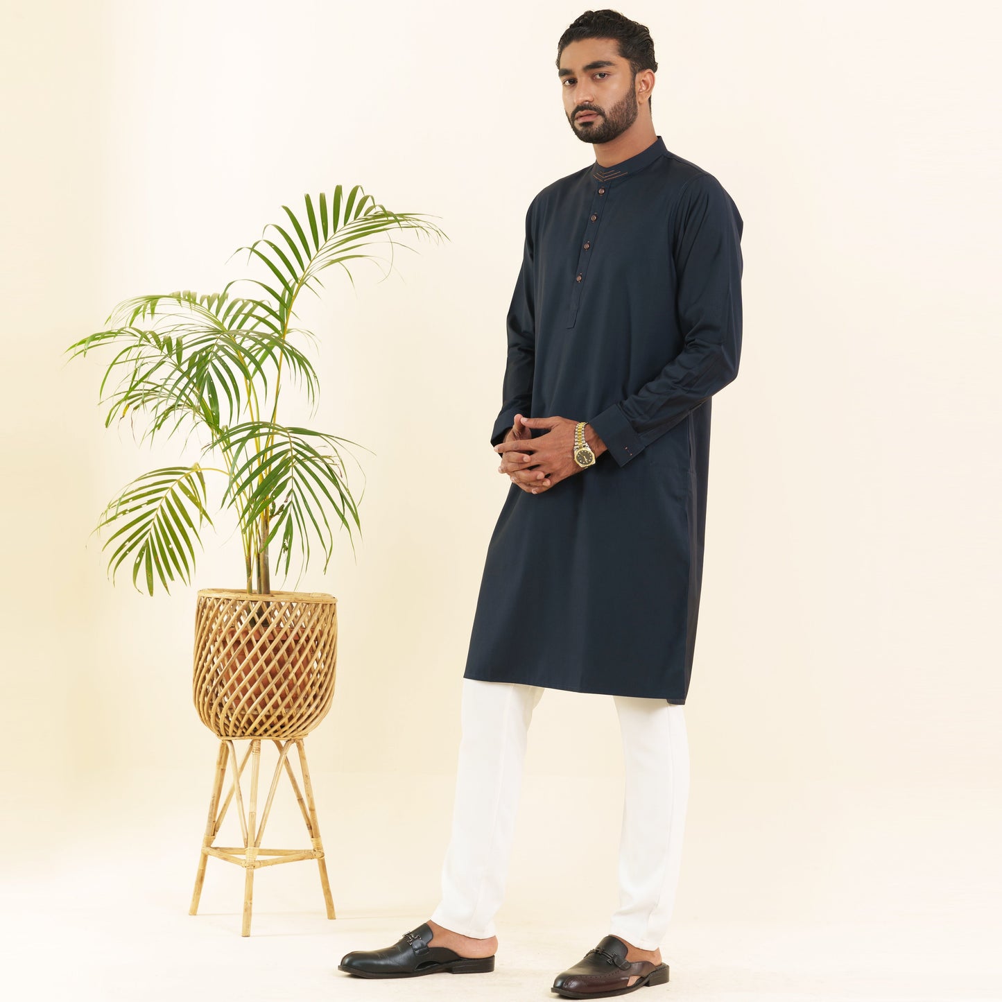 MENS PREMIUM PANJABI- DARK NAVY
