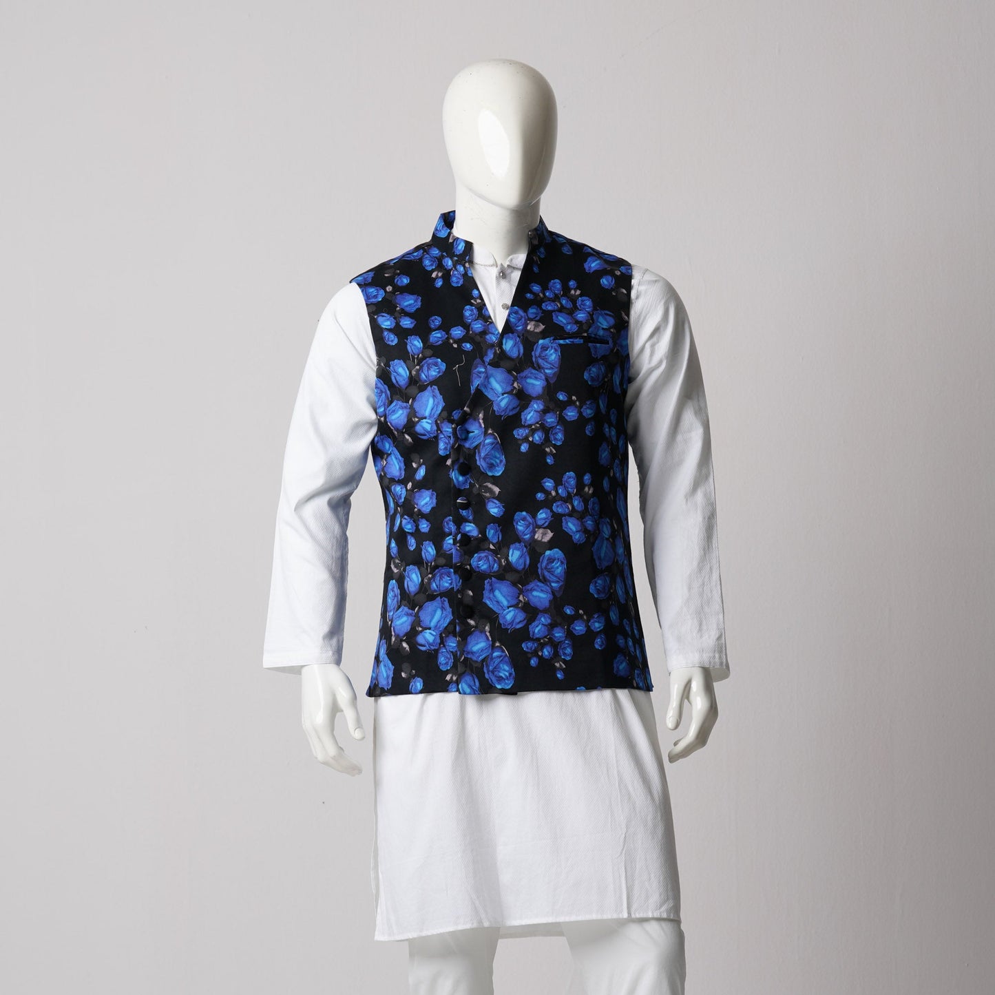 Mens Balck Blue Vest