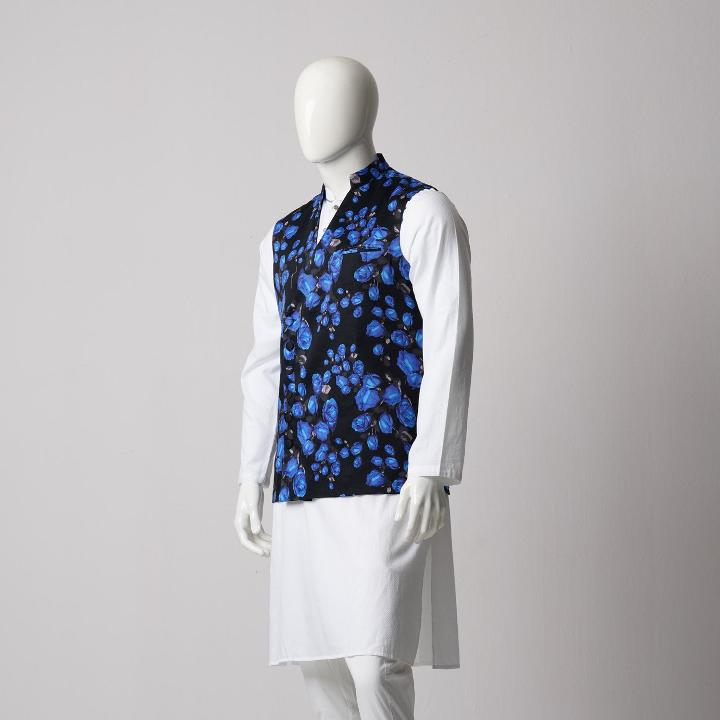 Mens Balck Blue Vest