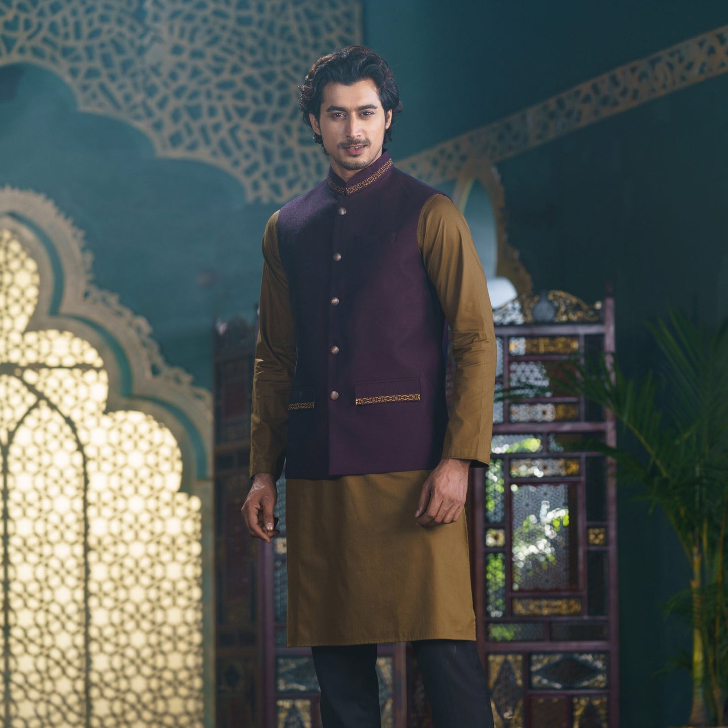 Mens Vest-Glossy Maroon