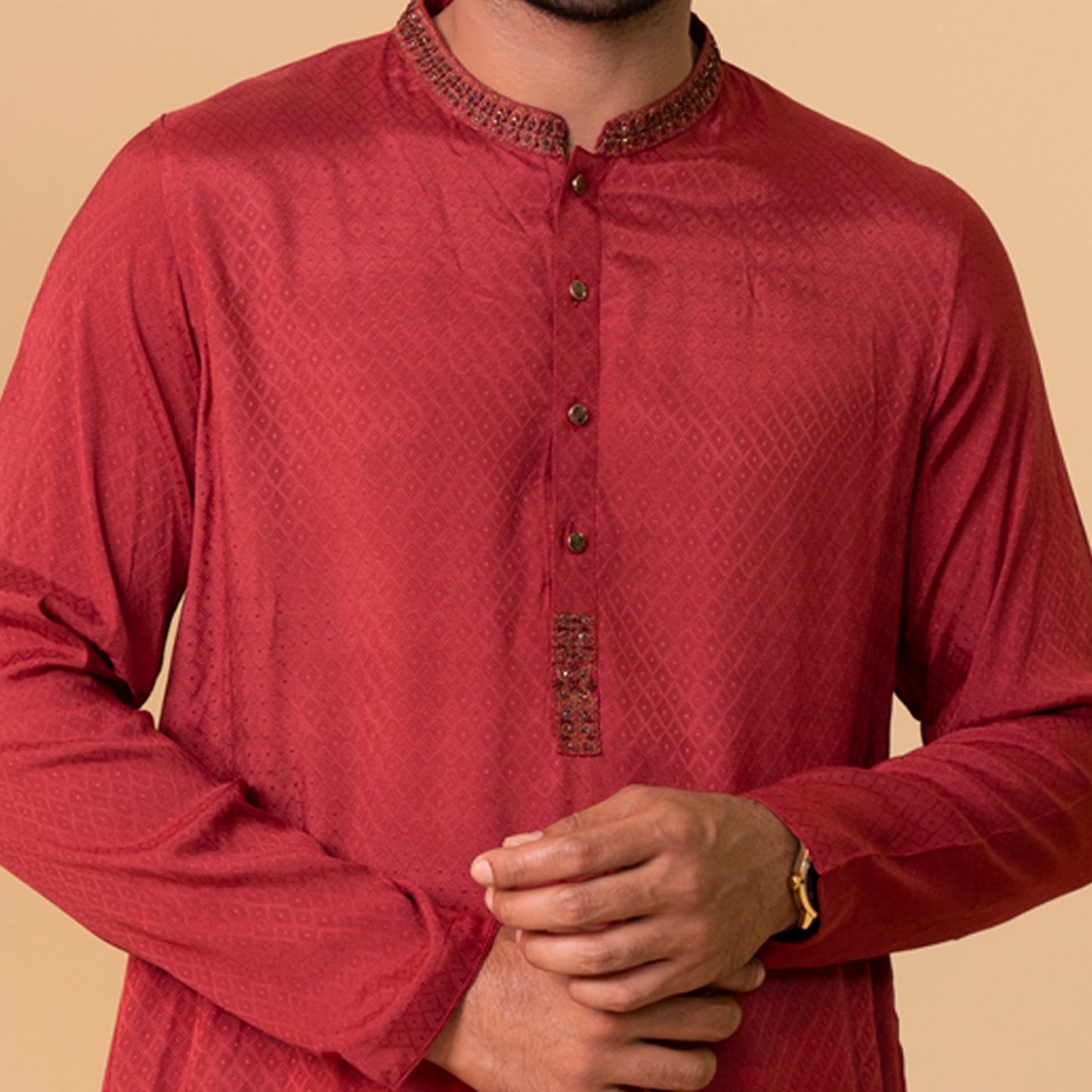 Mens Karchupi Panjabi- Maroon 1
