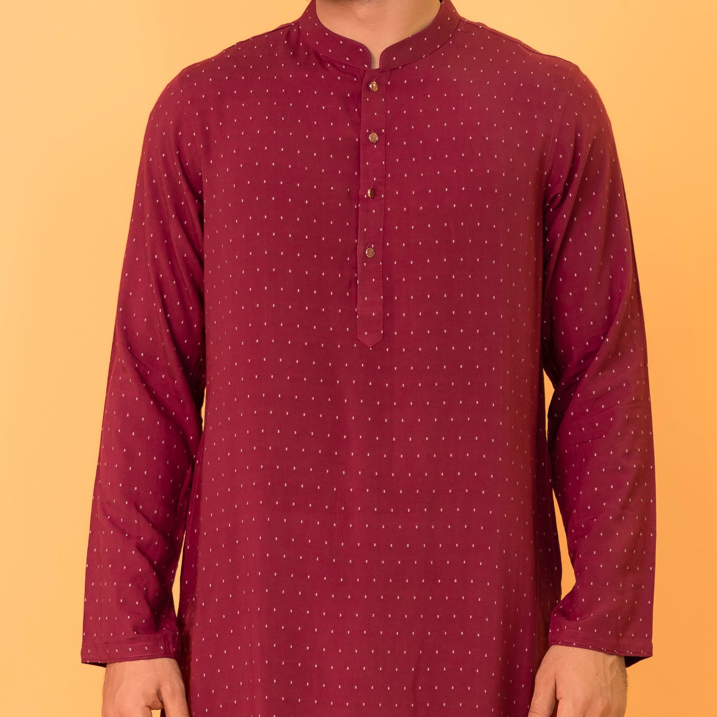 Mens Basic Panjabi-Maroon 1