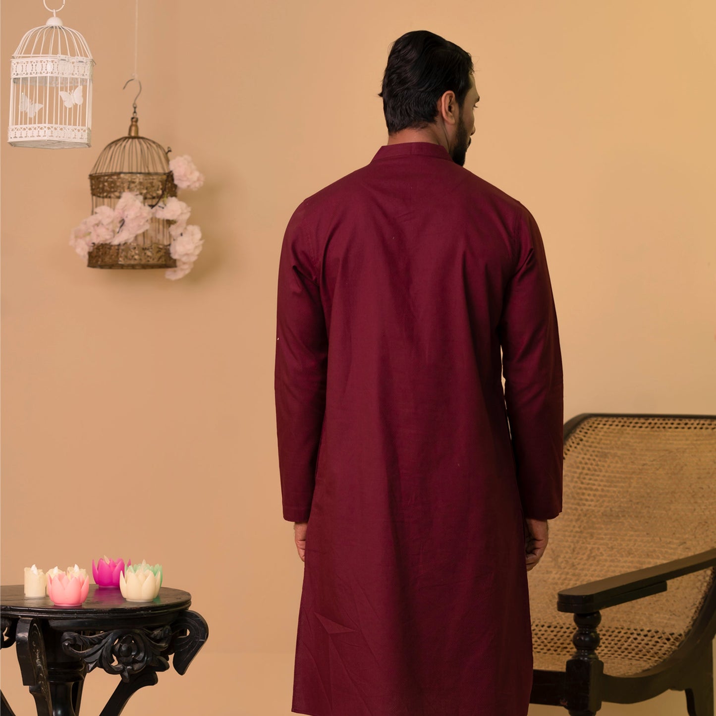 Mans Panjabi-Maroon