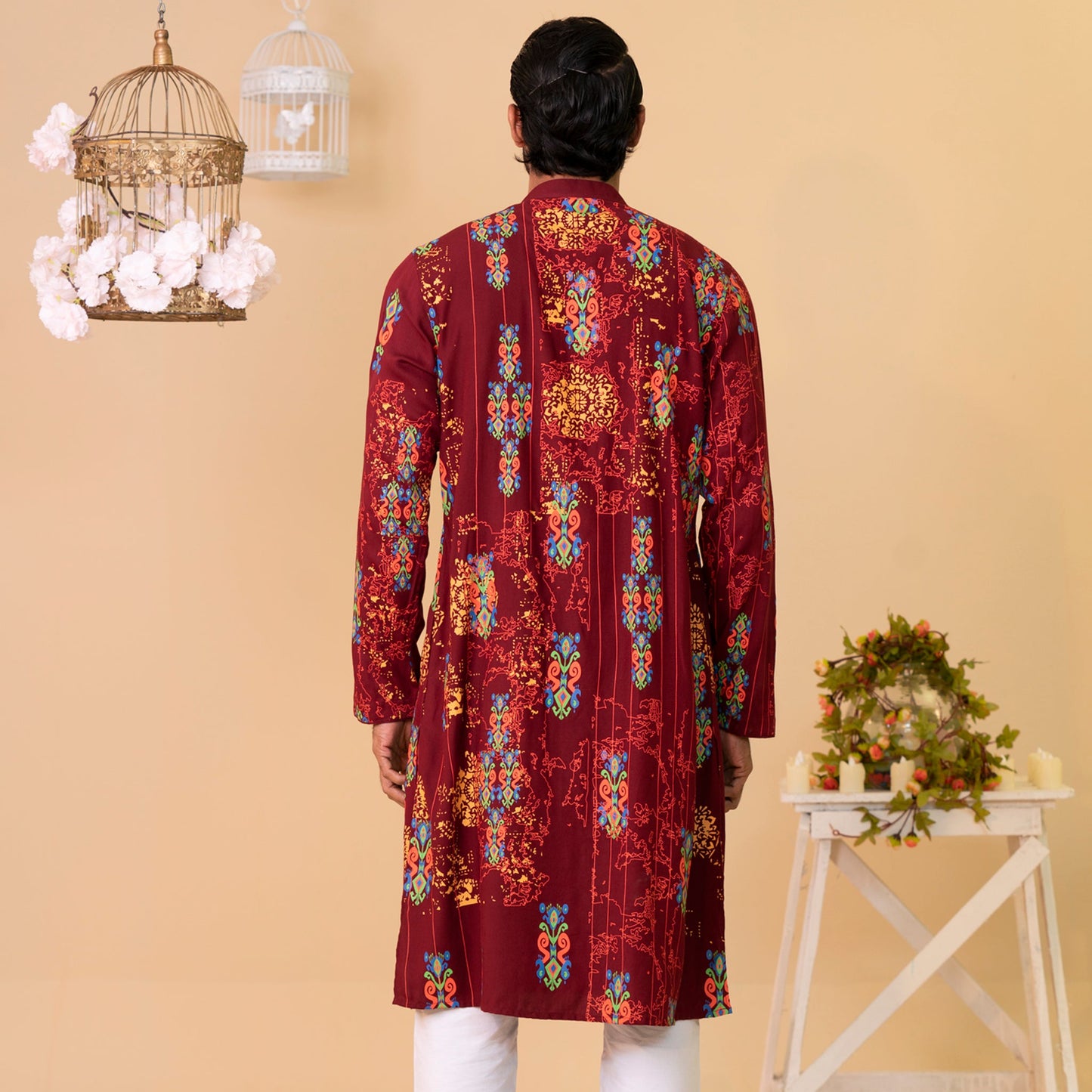 Mens Panjabi-Maroon