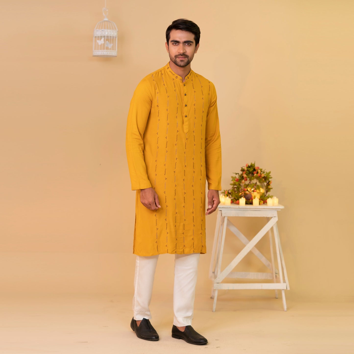 Mens Mustard Panjabi
