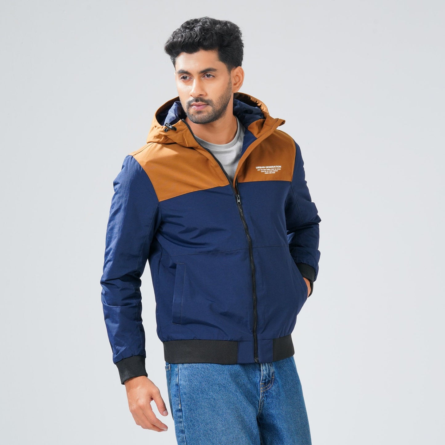 Mens Navy & Khaki Windbreaker