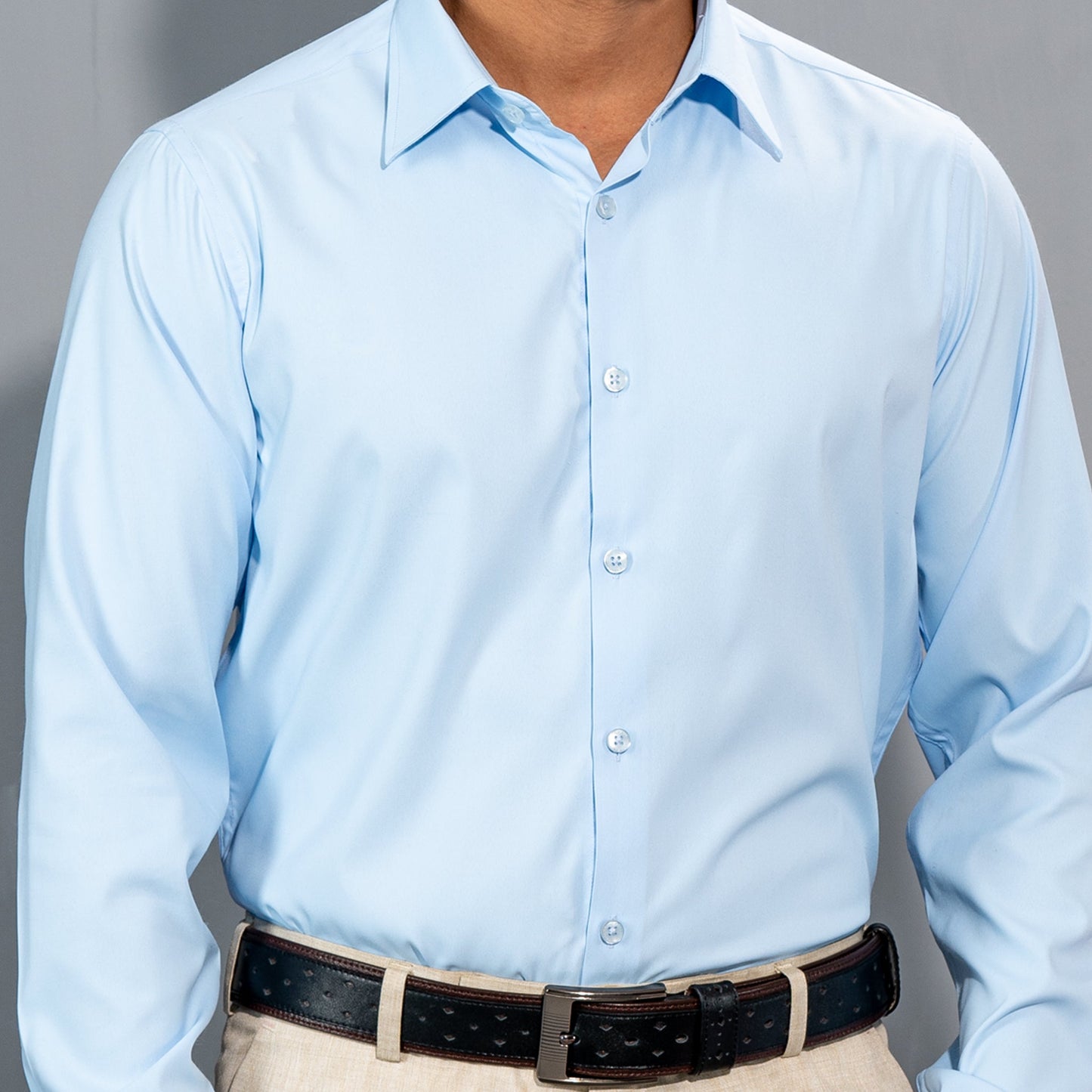 Men's Sky-Blue Formal Shirt