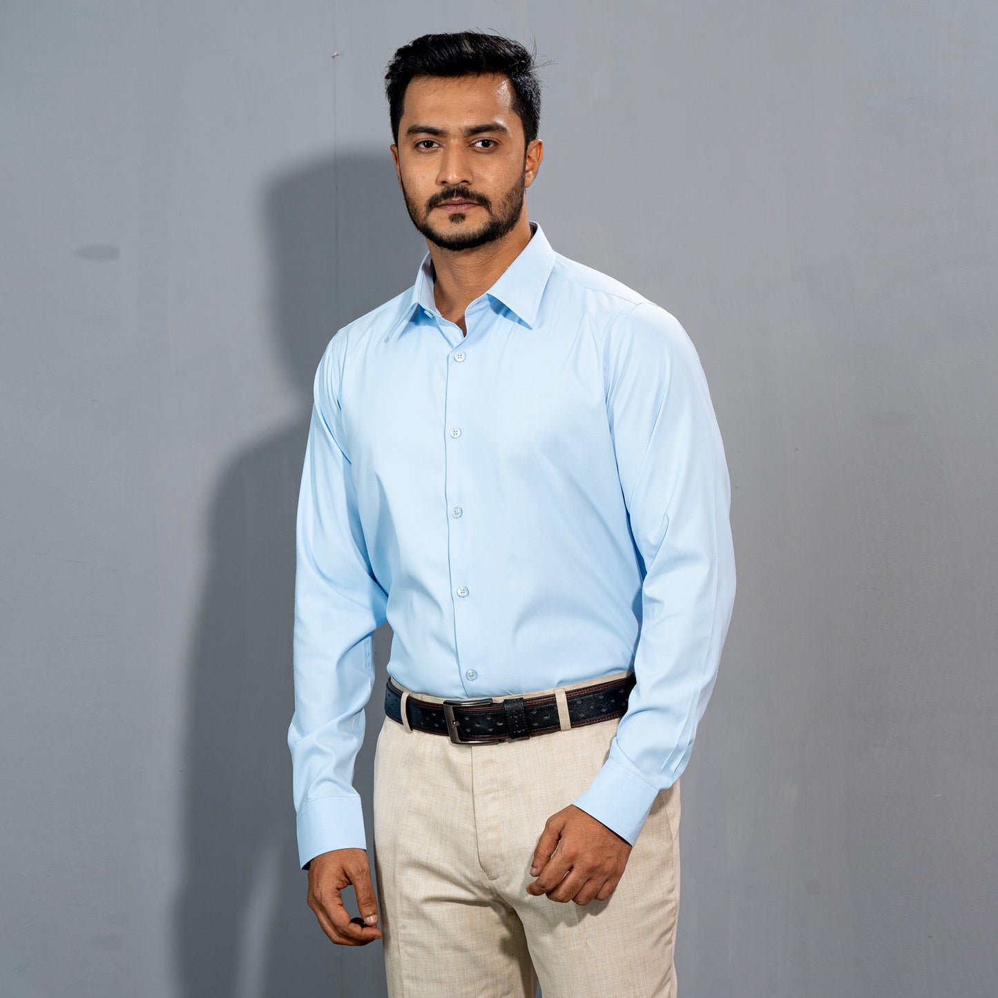 Men's Sky-Blue Formal Shirt