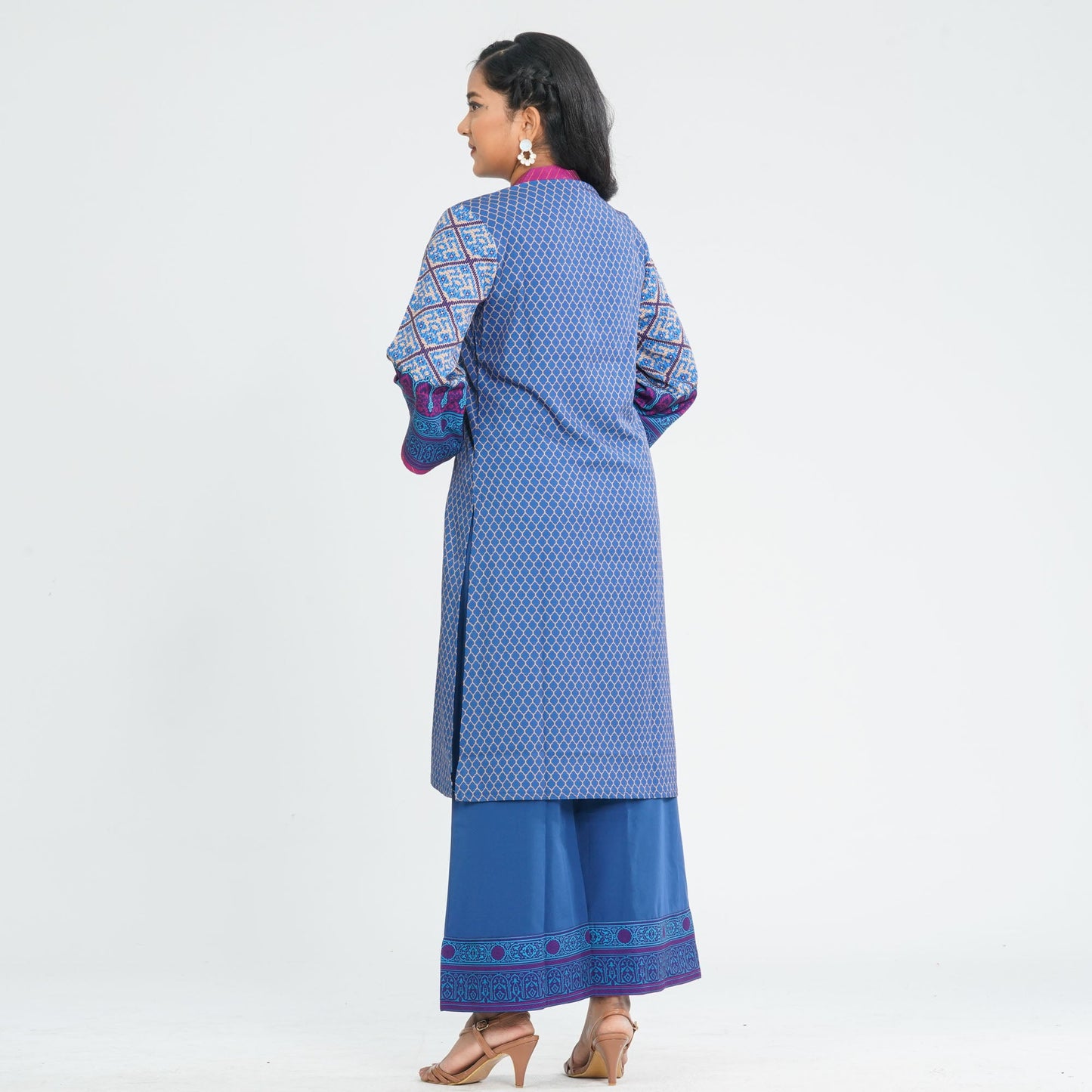 Women Blended Silk Two Piece Set