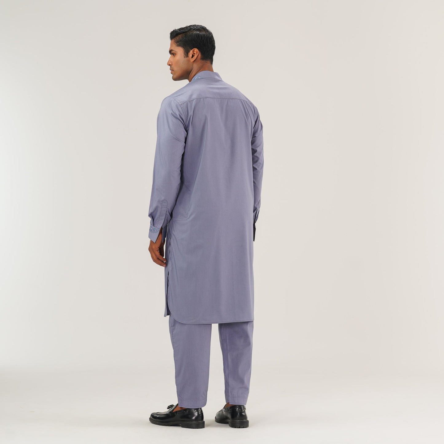 Mens Grey Embroidered Panjabi