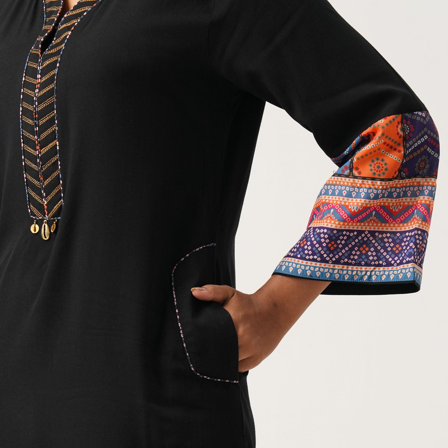 Womens Black Kurti