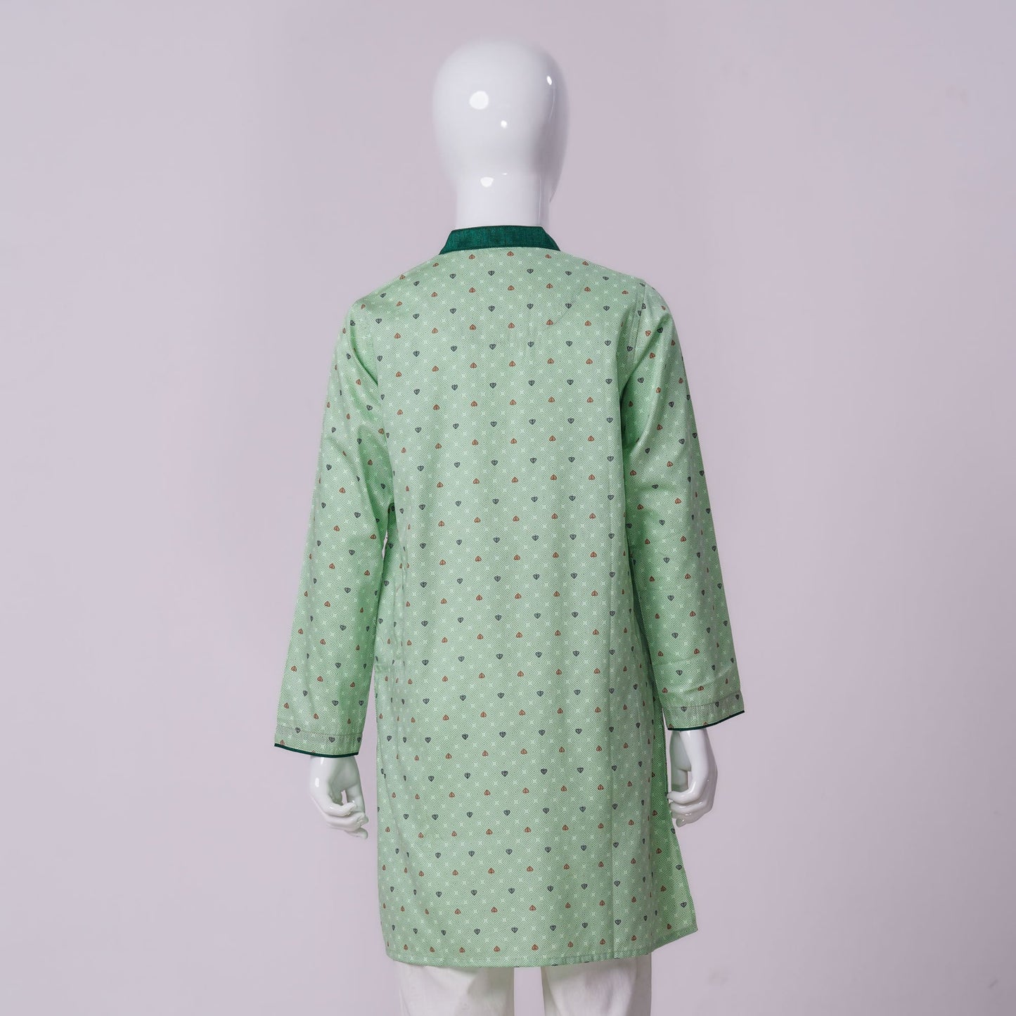 Boys Light Green Print Panjabi