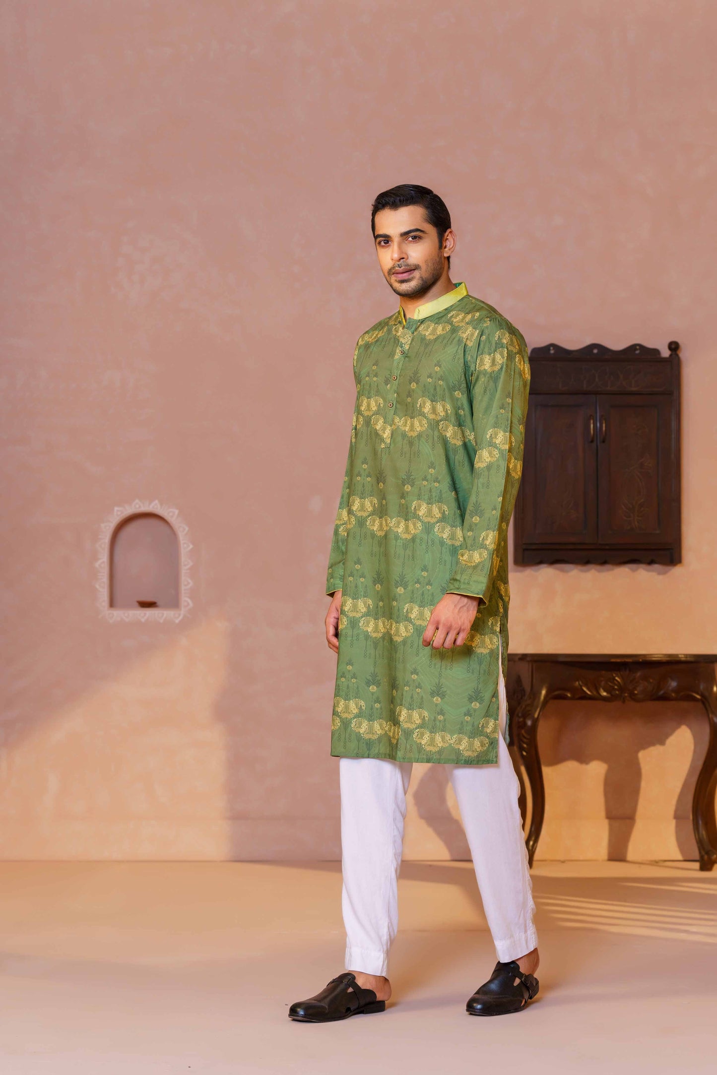 MENS BASIC PANJABI- LEMON