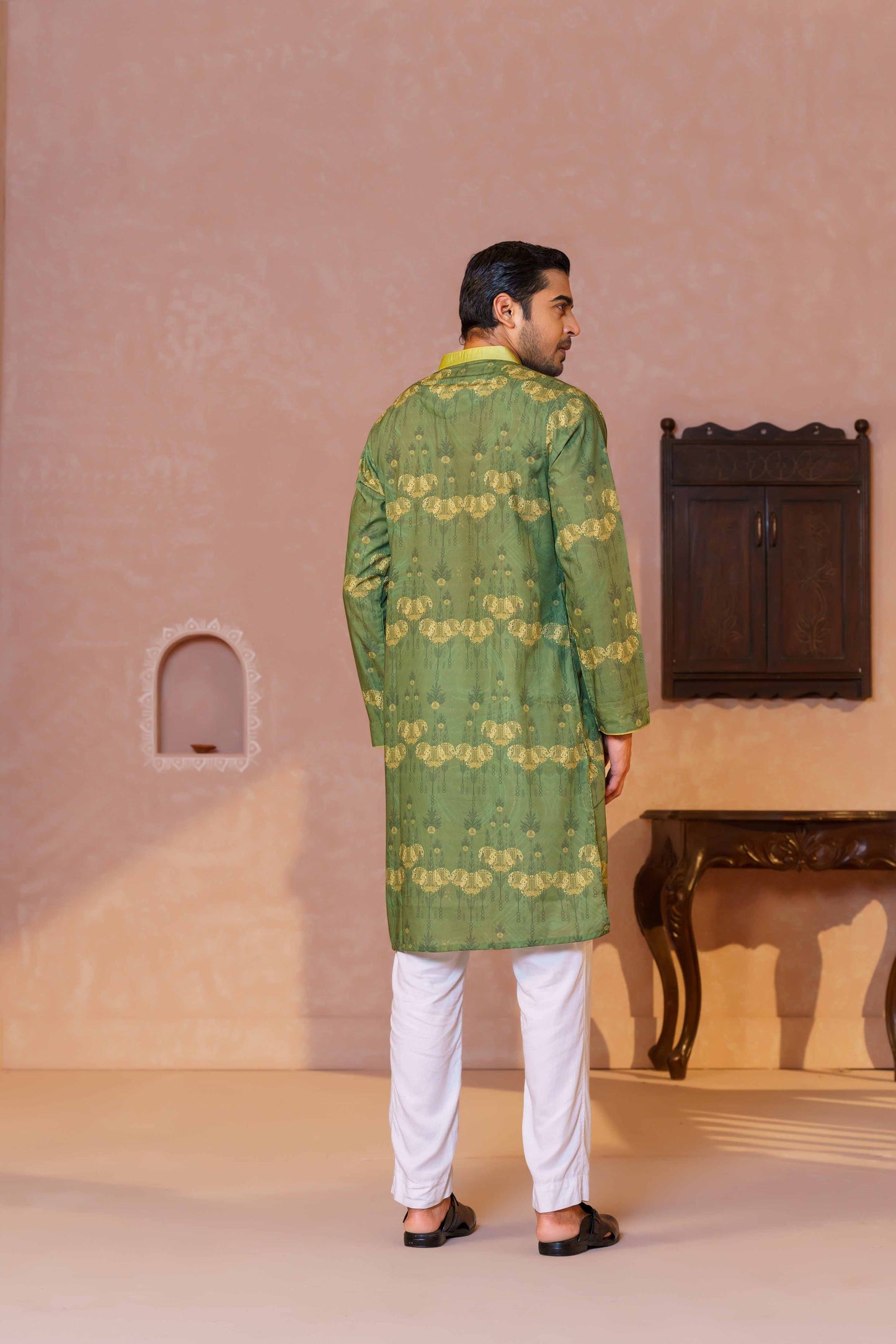 MENS BASIC PANJABI- LEMON