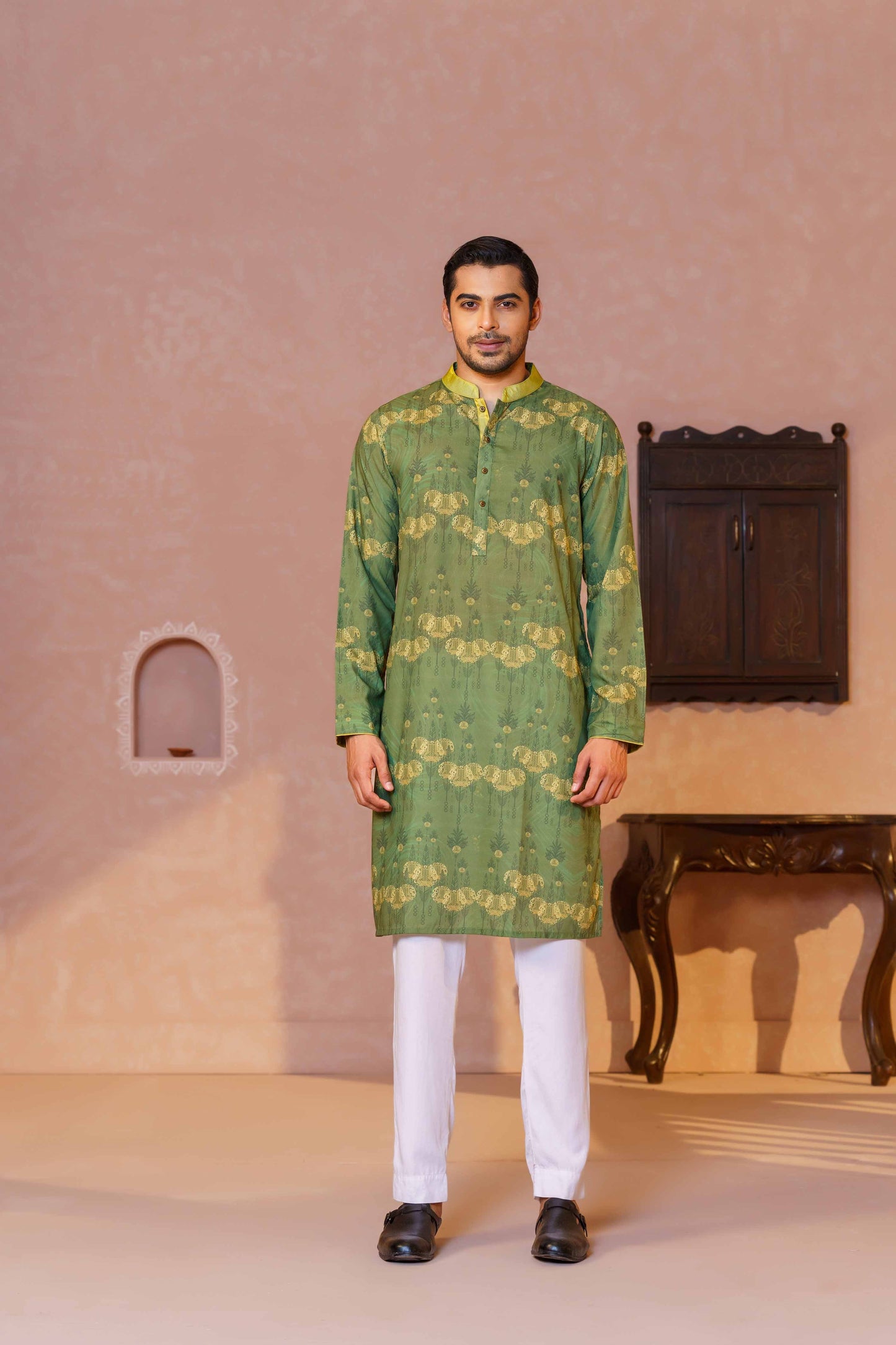 MENS BASIC PANJABI- LEMON