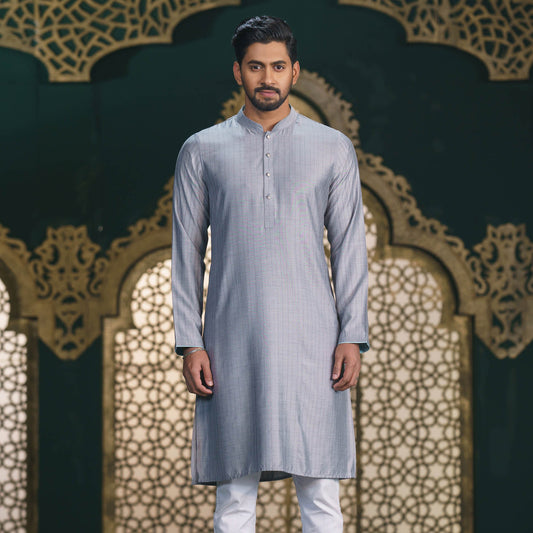 Men's Grey Basic Panjabi