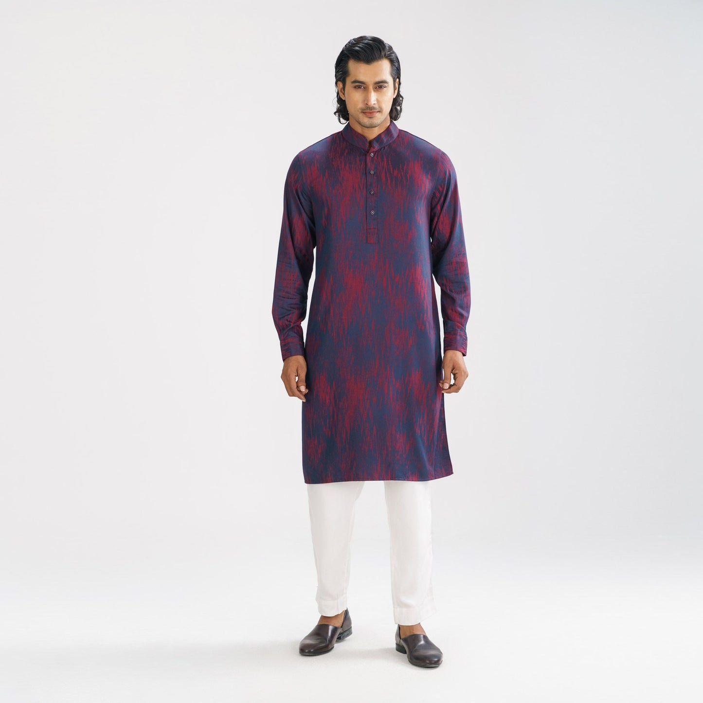 Men's Maroon Basic Panjabi