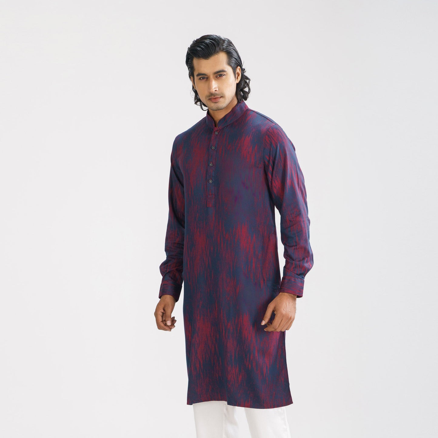 Men's Maroon Basic Panjabi