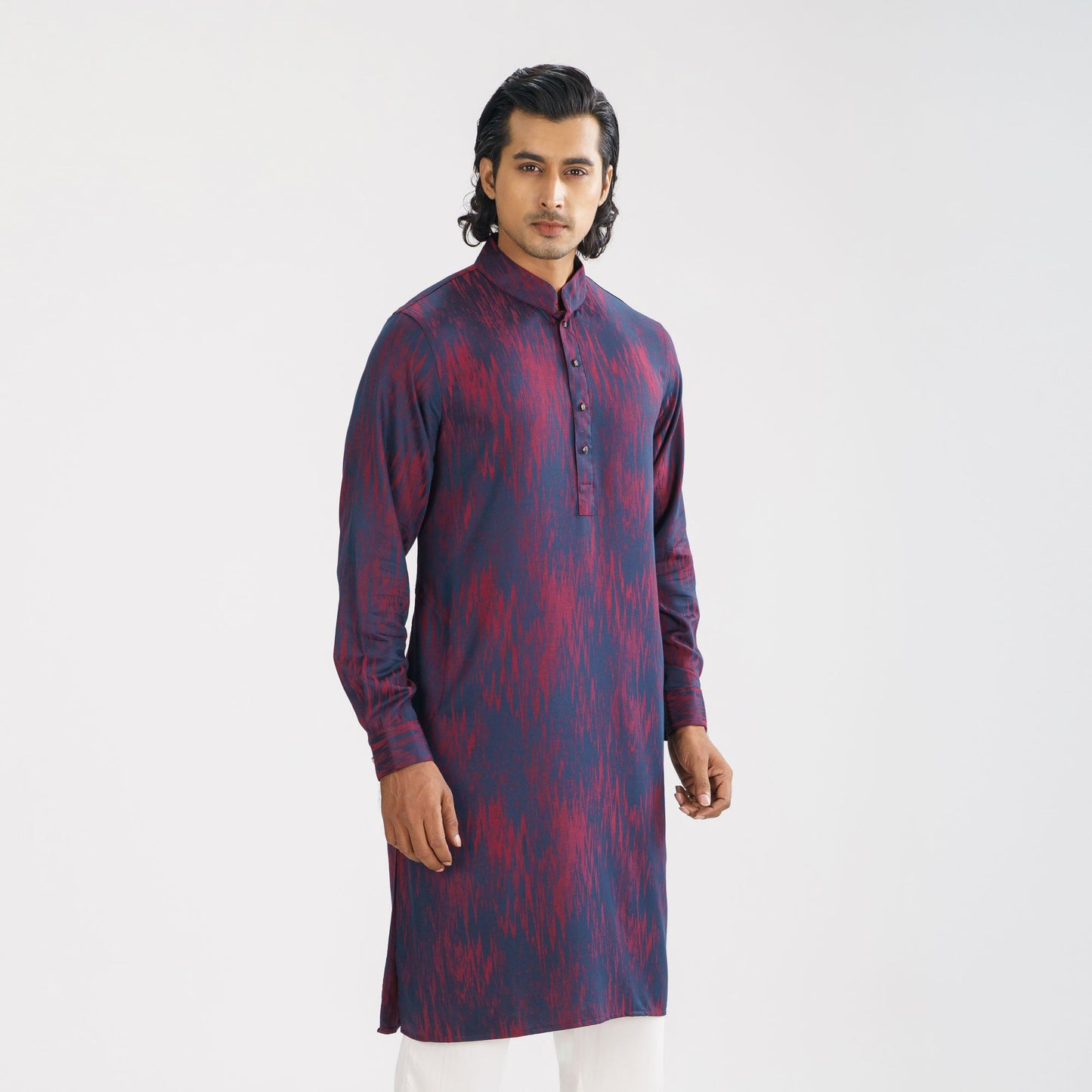 Men's Maroon Basic Panjabi