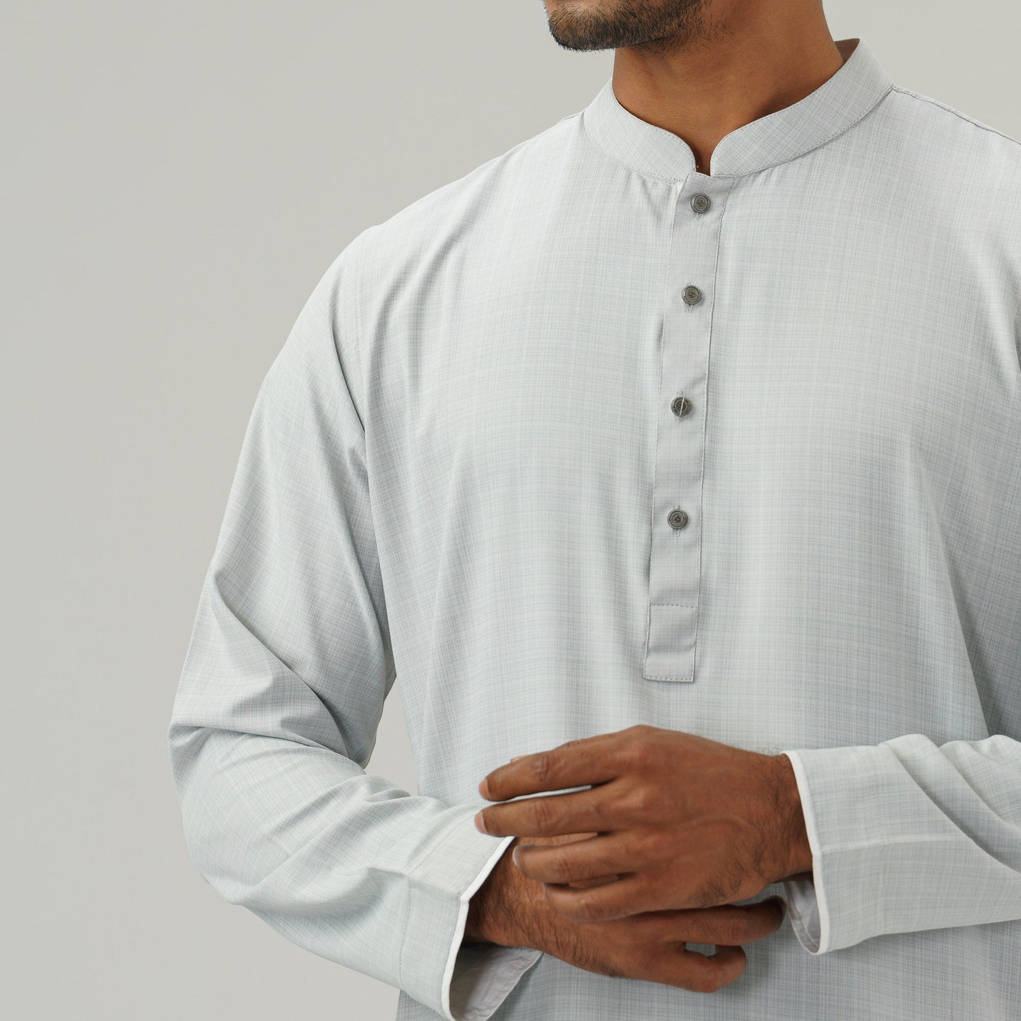 Mens Grey Slim Fit Panjabi
