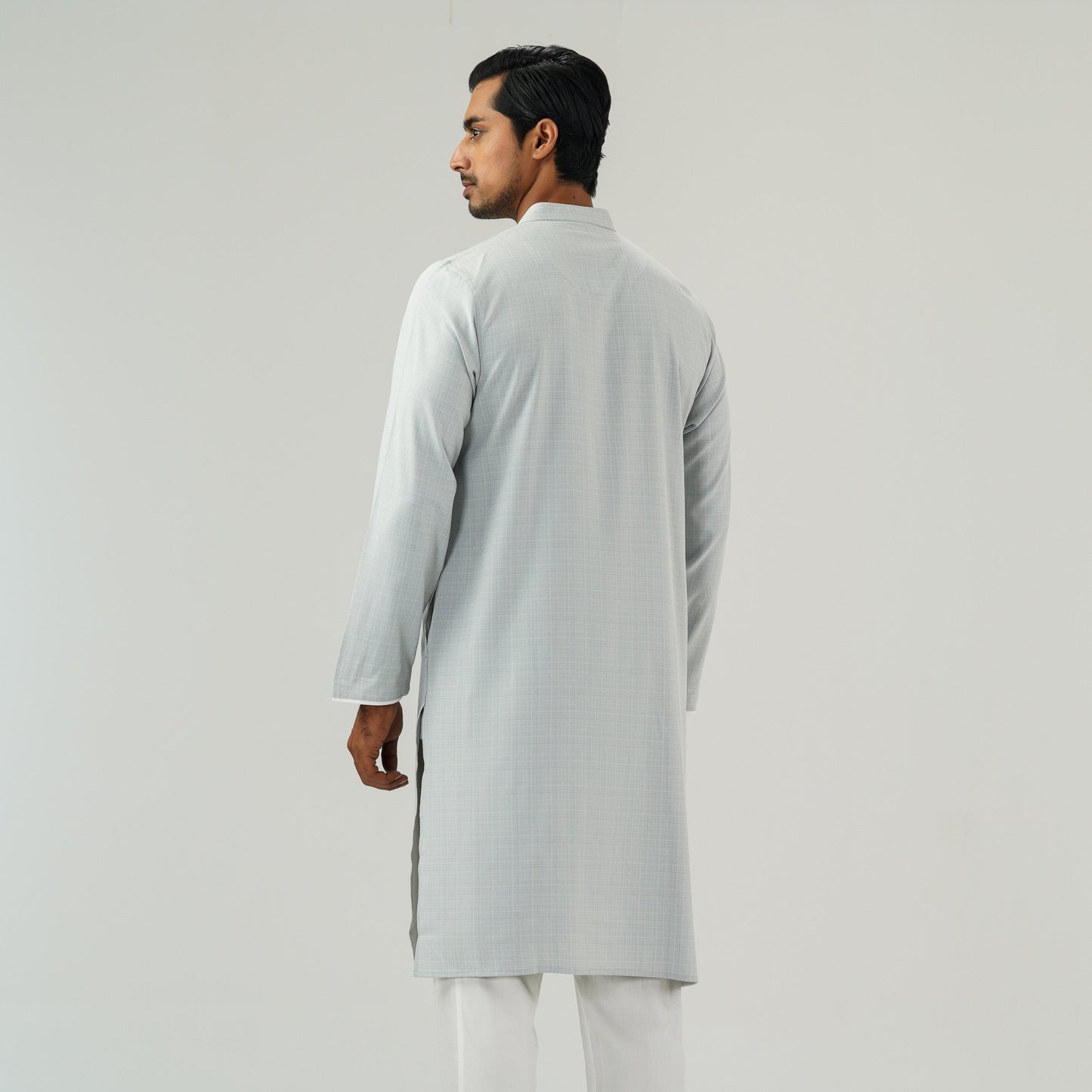 Mens Grey Slim Fit Panjabi