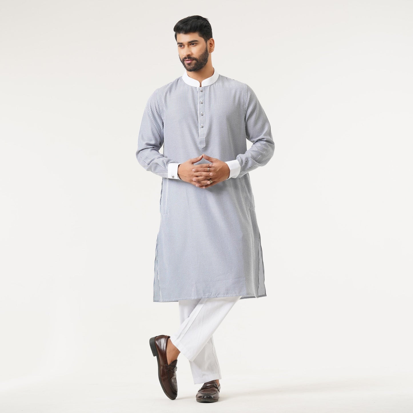 Mens Basic Black & White Panjabi