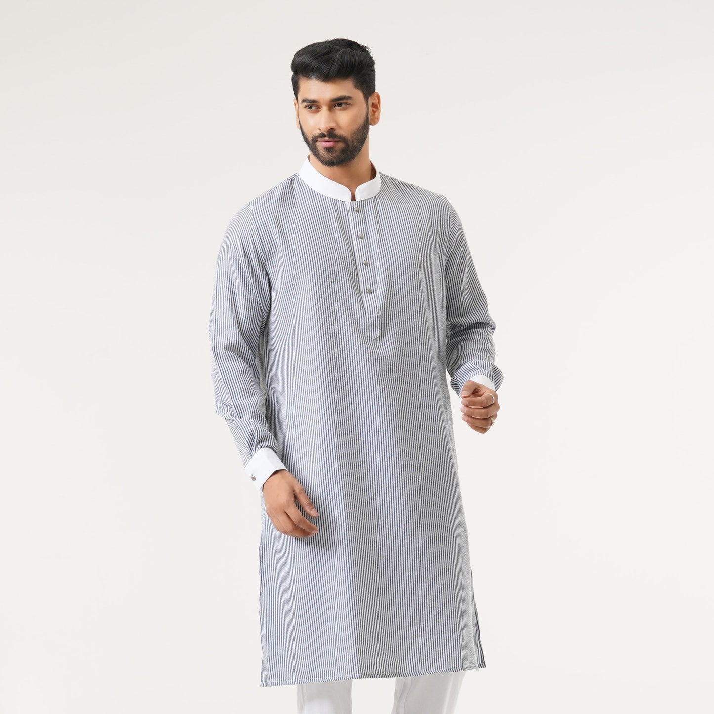 Mens Basic Black & White Panjabi