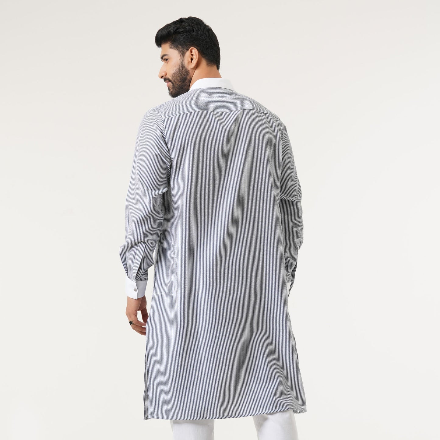 Mens Basic Black & White Panjabi