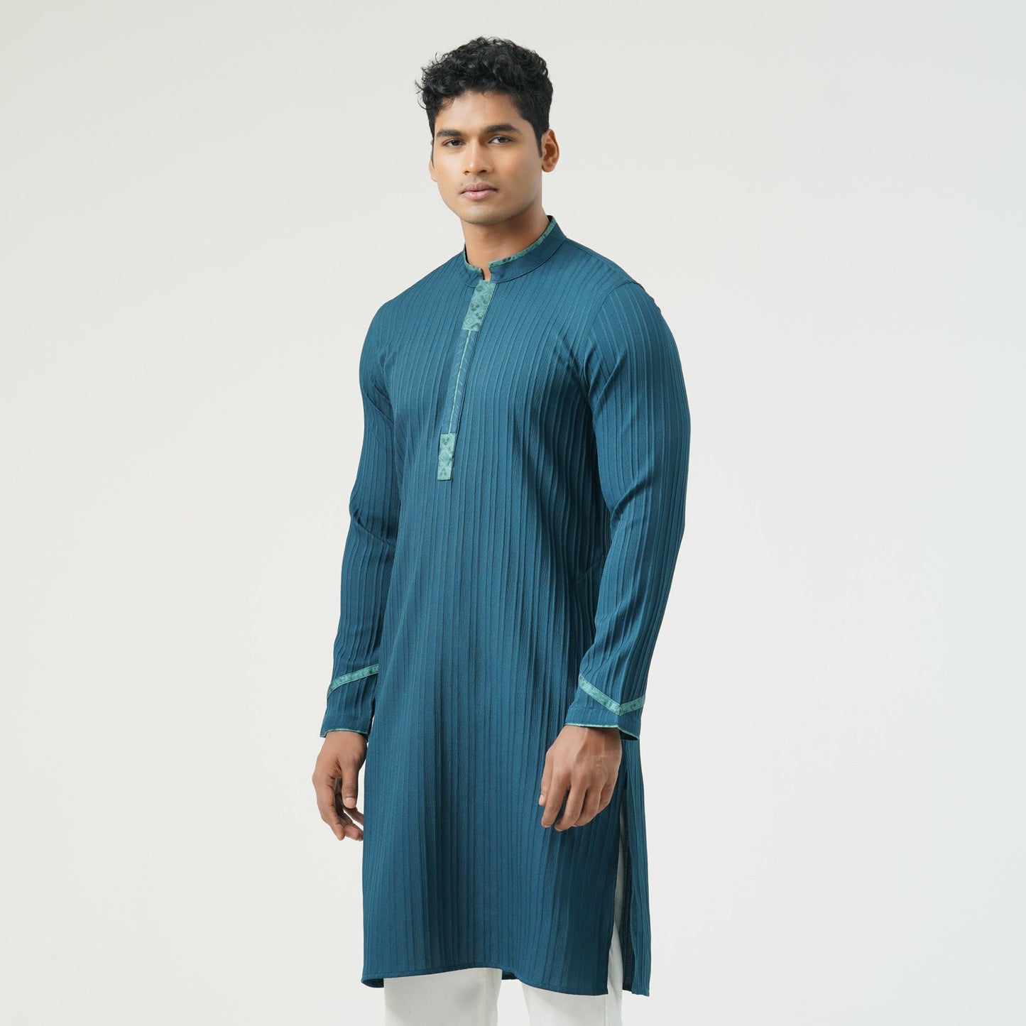 Mens Teal Green Basic Panjabi