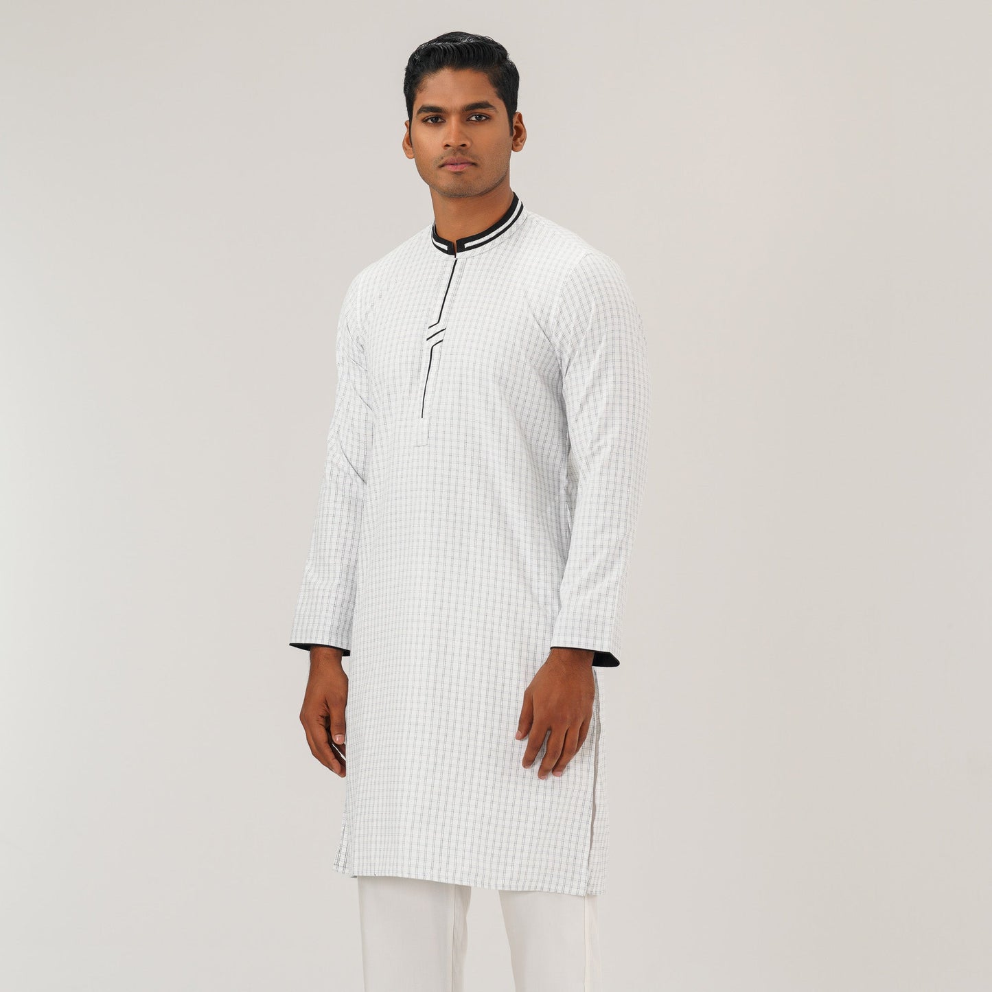 Mens White Slim Fit Panjabi