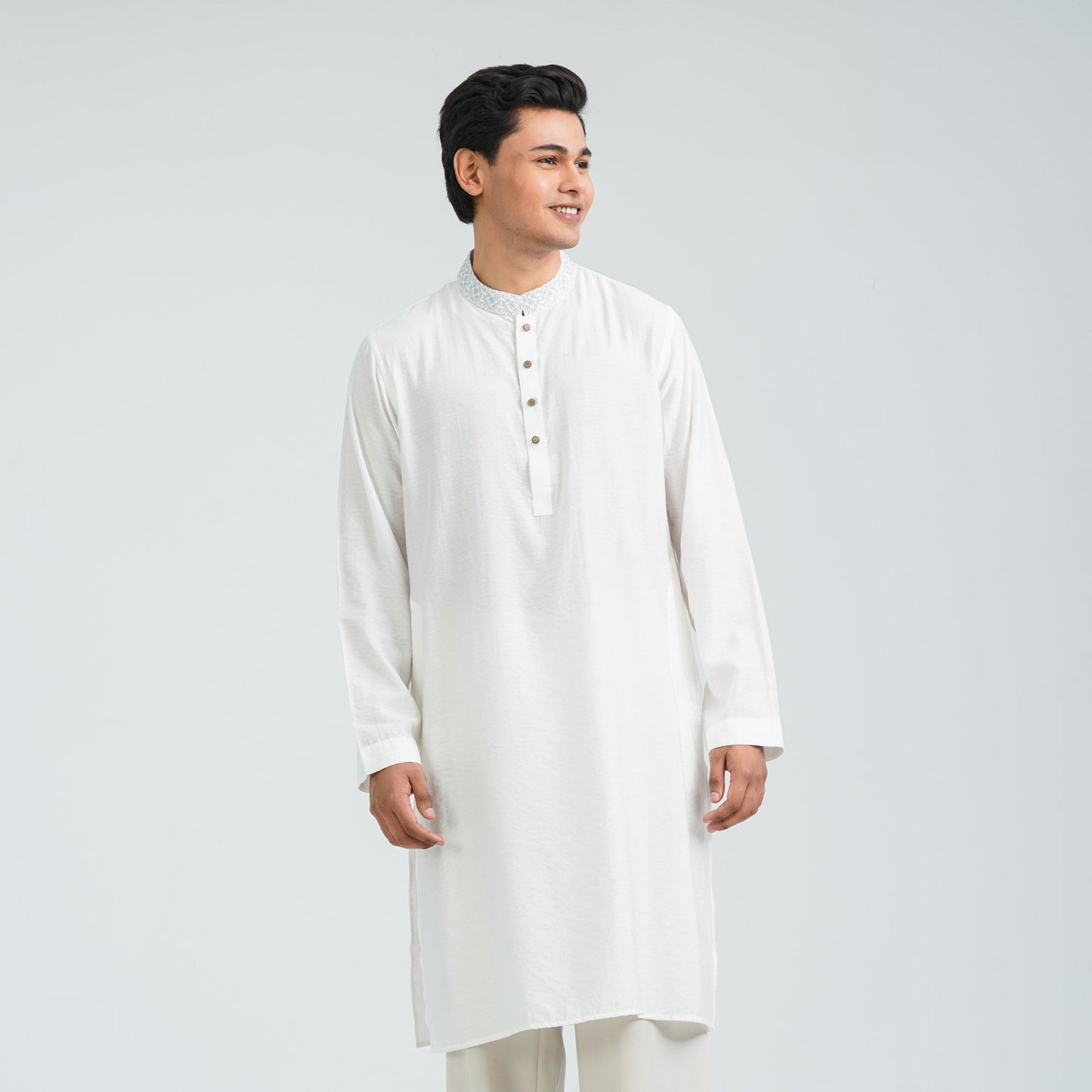 Men’s White Viscose Basic Panjabi