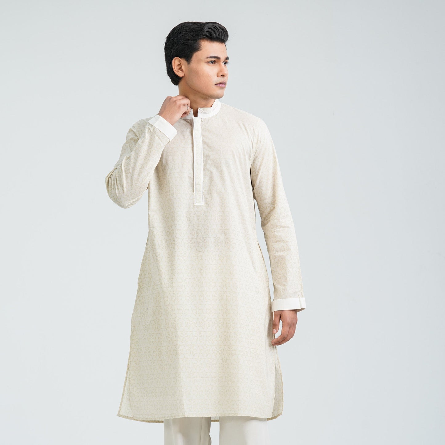Men’s Off White Cotton Panjabi