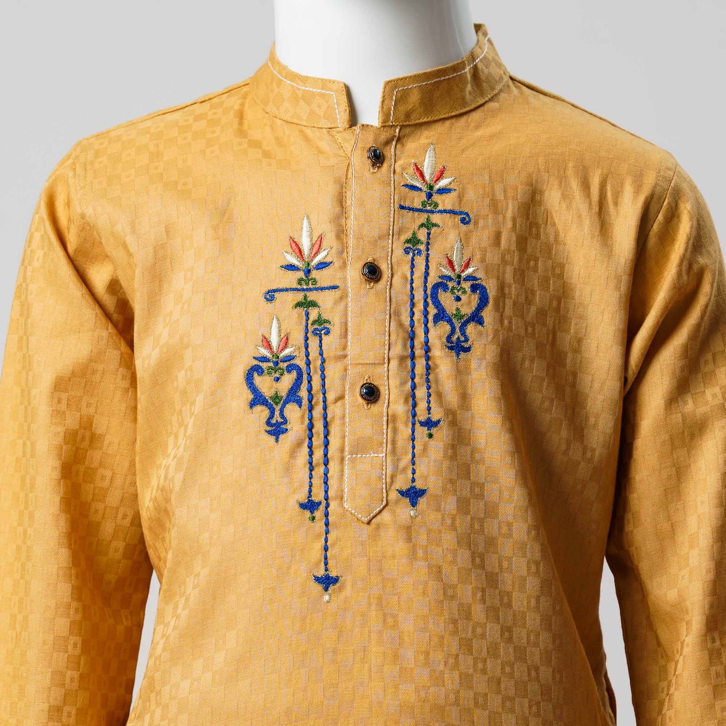 Boys Light Brown Embroidery Panjabi