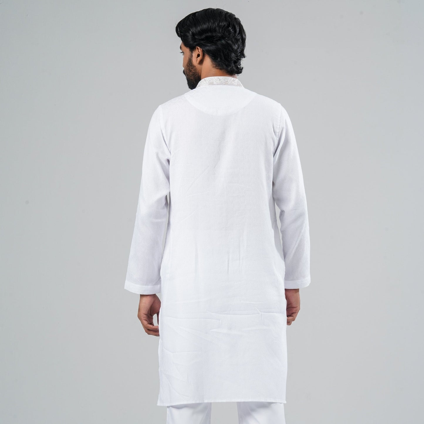 Men White Blended Panjabi