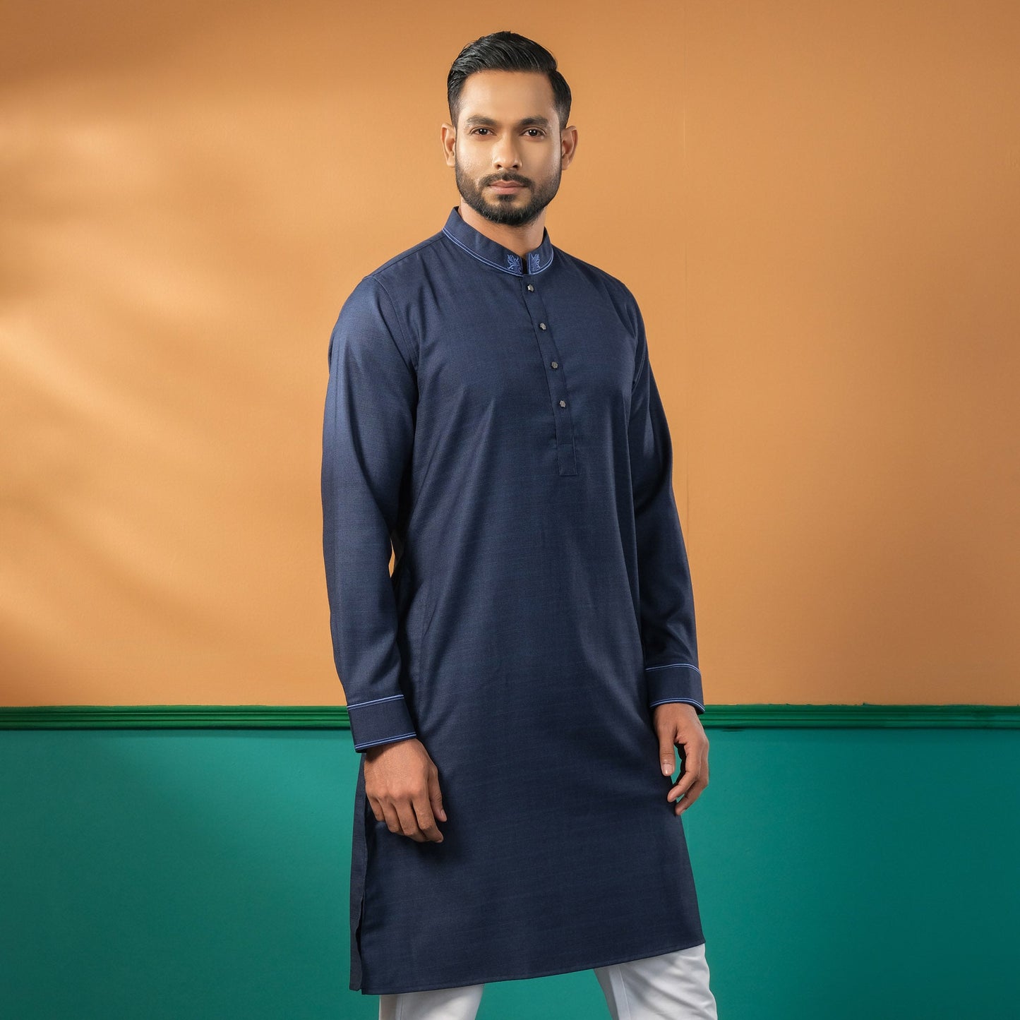 Mens Premium Denim Blue Panjabi