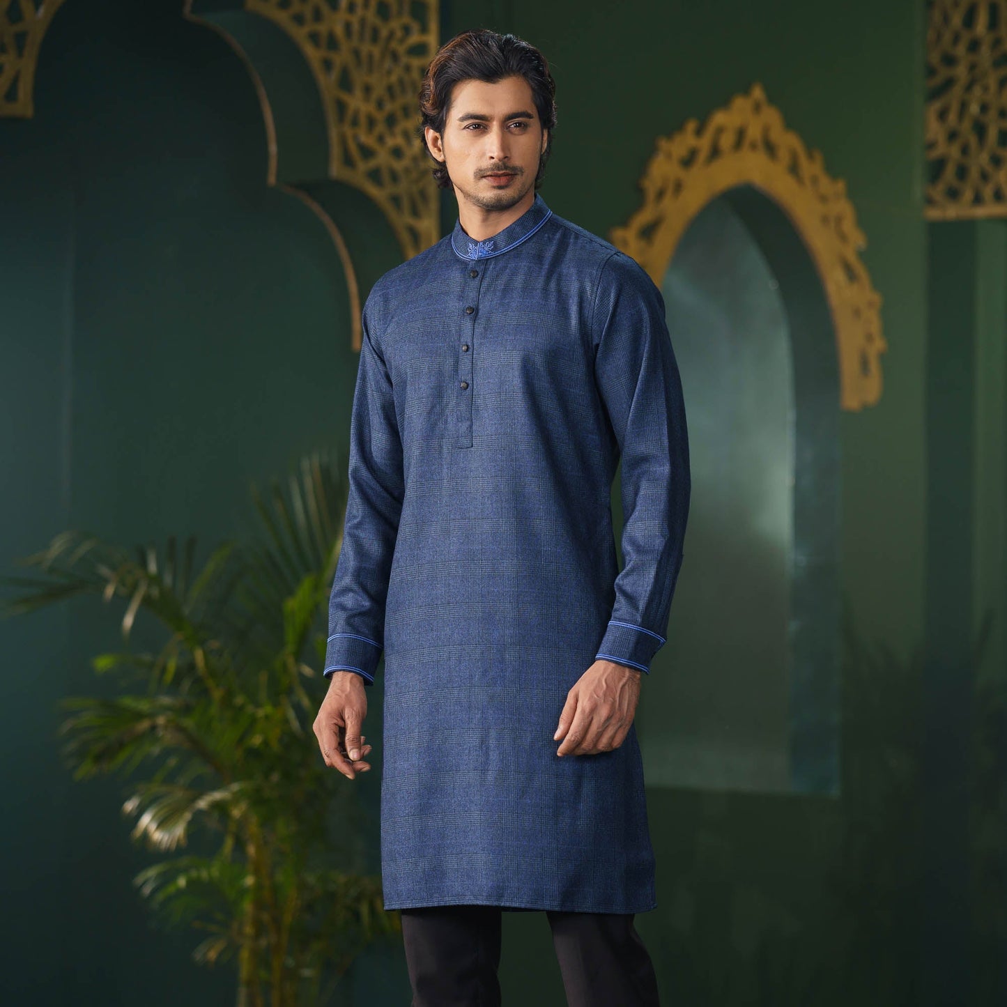 Mens Premium Berry Blue Panjabi