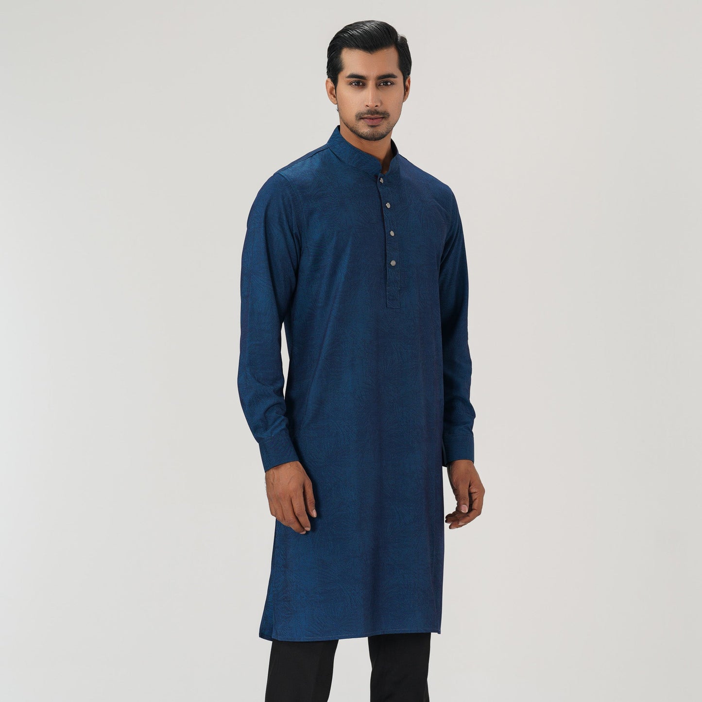 Mens Blue Slim Panjabi