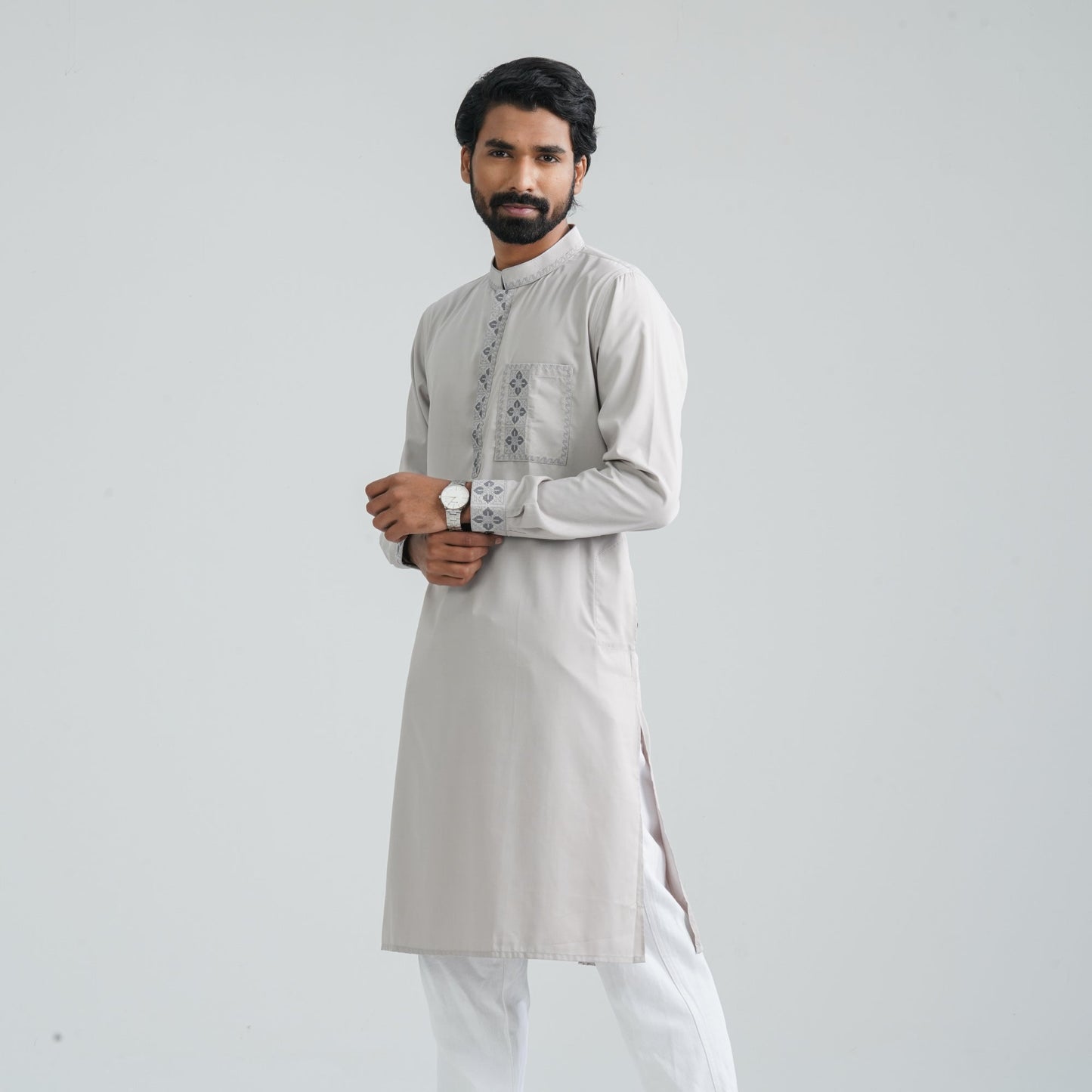 Men’s Embroidery Jacquard Panjabi