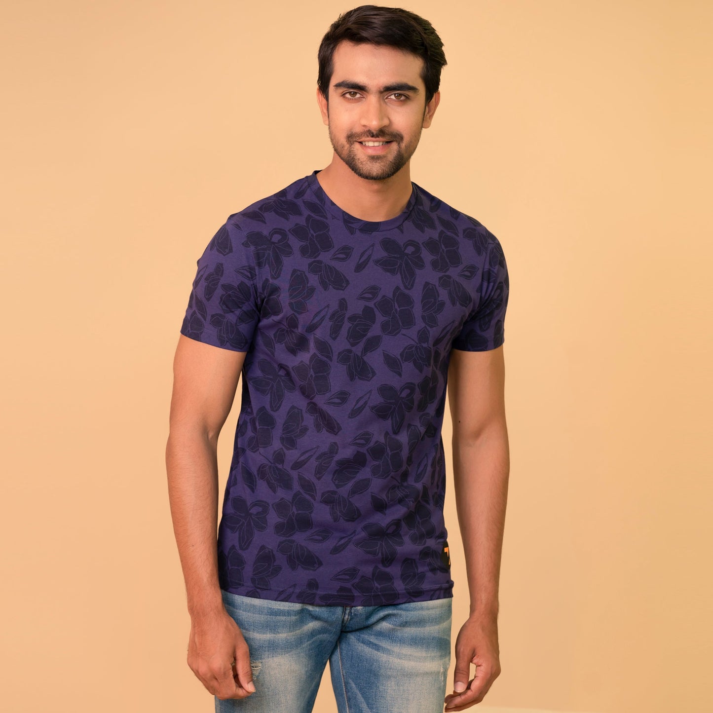 Men's Navy Floral T-Shirt
