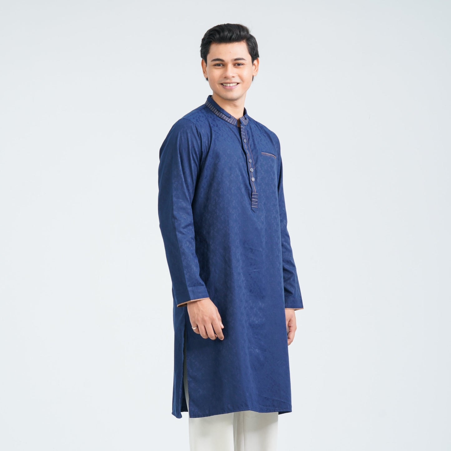 Men's Navy Blended Panjabi