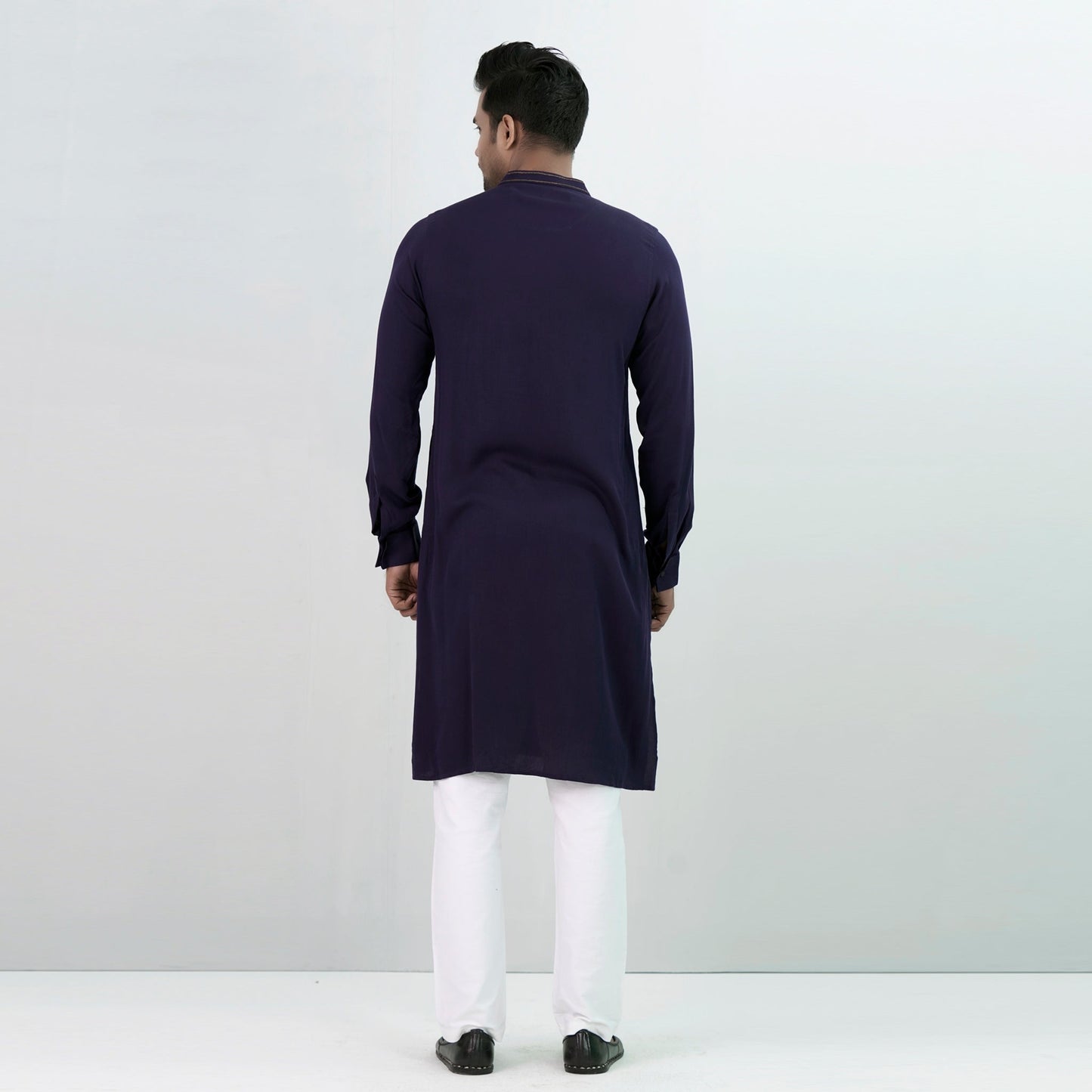 Mens Embroidery Panjabi- Navy