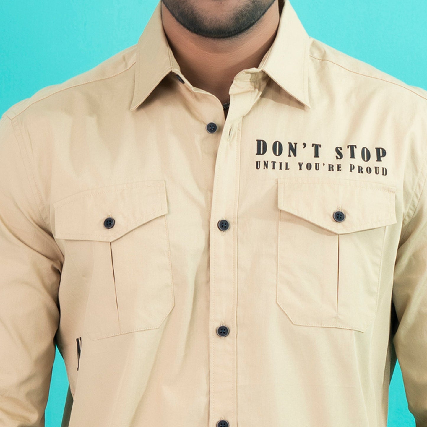 Mens Casual Shirt- Khaki