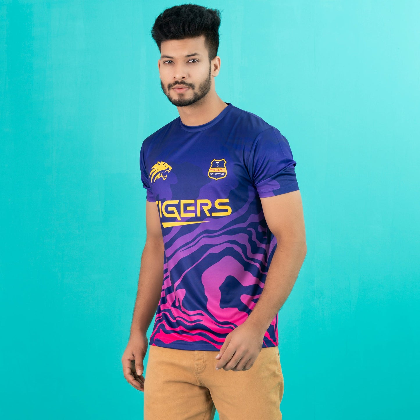 Men's Purple Printed T-Shirt