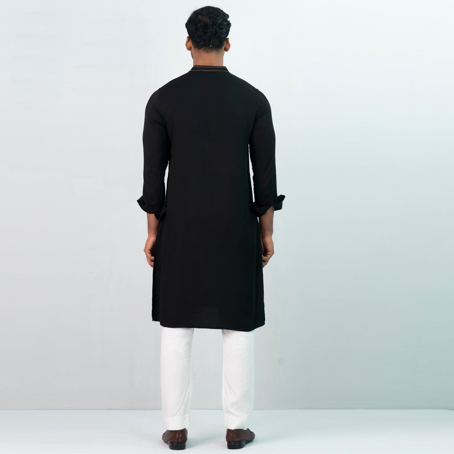 Mens Embroidery Panjabi- Black